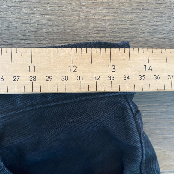 Levi's Jean Skirt 24 Black Denim Premium Frayed Western Rodeo Stampede Summer - Picture 4 of 15